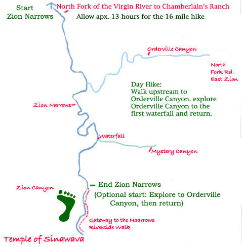 Zion Narrows Map