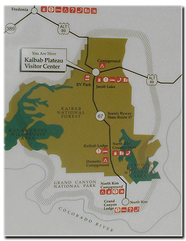 Grand Canyon North Rim map
