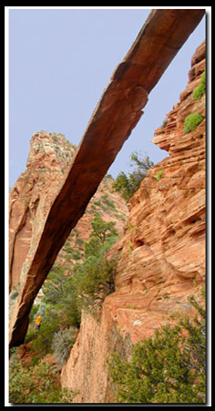 Zion's Visitor Center:  Crawford Arch on Bridge Mountain