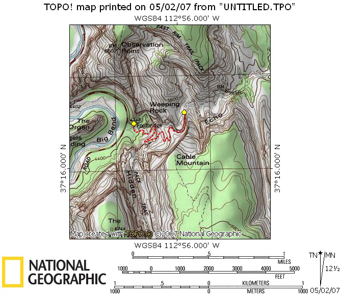 Echo Canyon Hiking Map