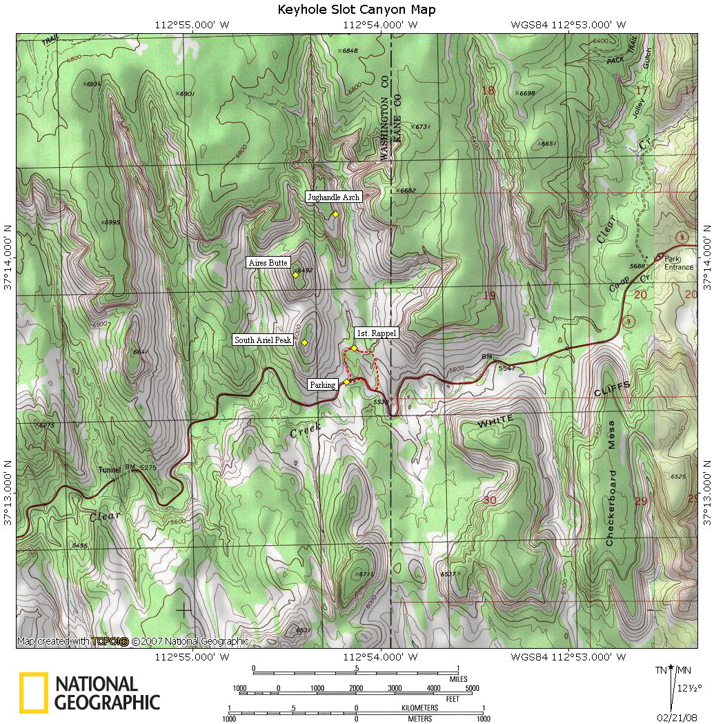 Keyhole Canyon Map