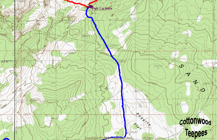 Cottonwood Teepee Map